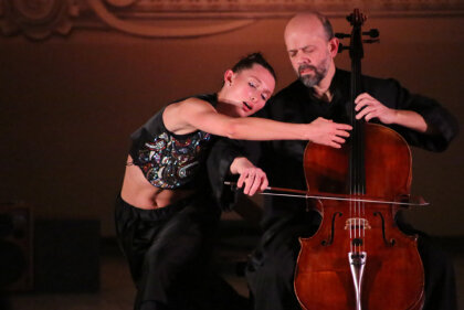 <em>Three</em>, performance di Giulia Quacqueri (danza) e Leonardo Sapere (violoncello)